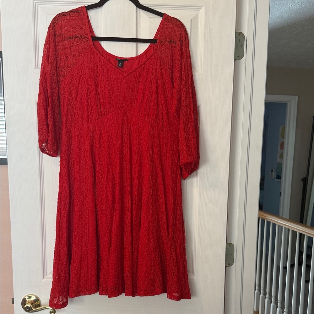 Mini Lace Fit And Flare Dress